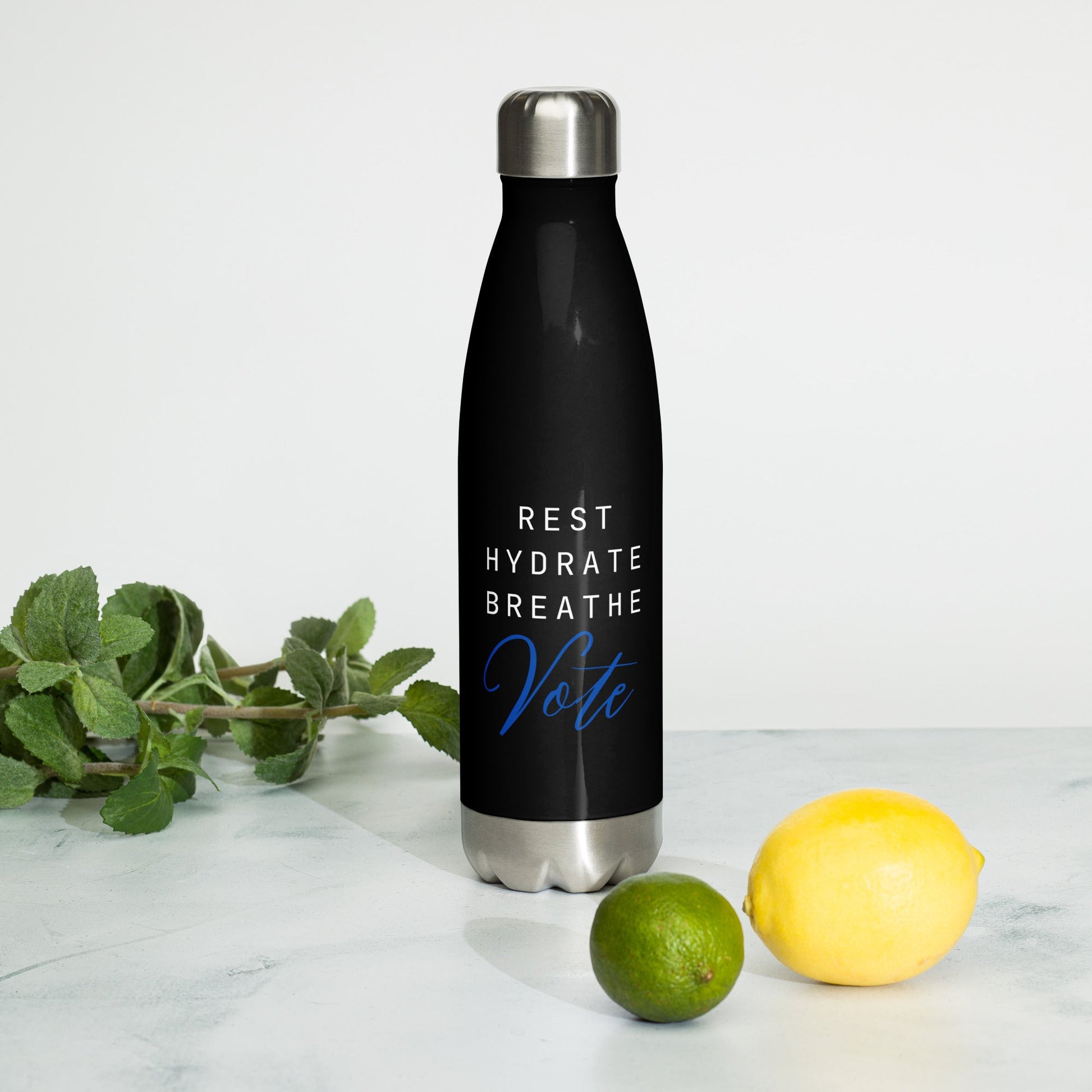 Breathe and Vote - Stainless Steel Water Bottle | THE VOTING BLOCK