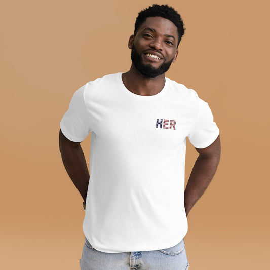 HER - Embroidered T - shirt (Unisex) | THE VOTING BLOCK