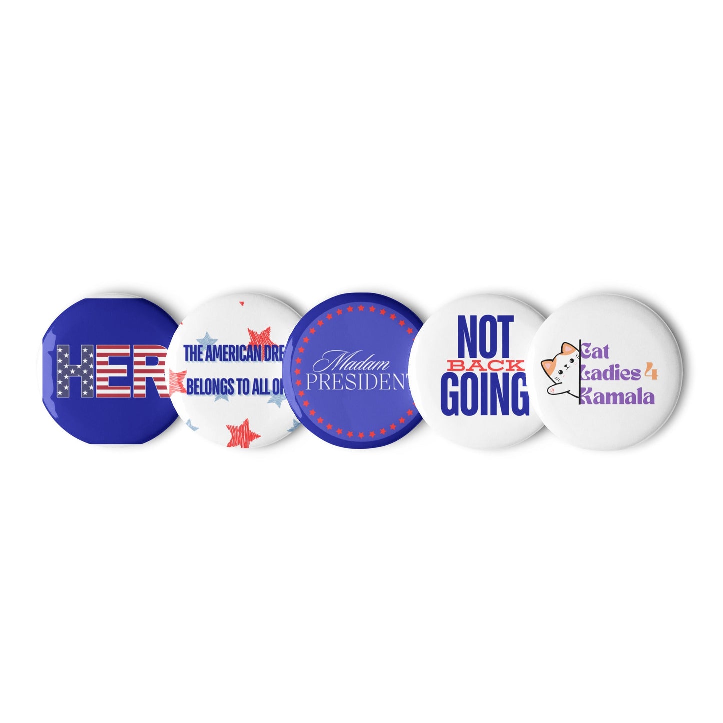 KAMALA 2024 - Assorted Set of 5 Pin Buttons | THE VOTING BLOCK