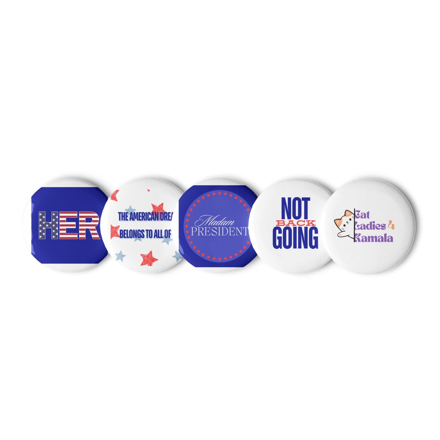 KAMALA 2024 - Assorted Set of 5 Pin Buttons | THE VOTING BLOCK