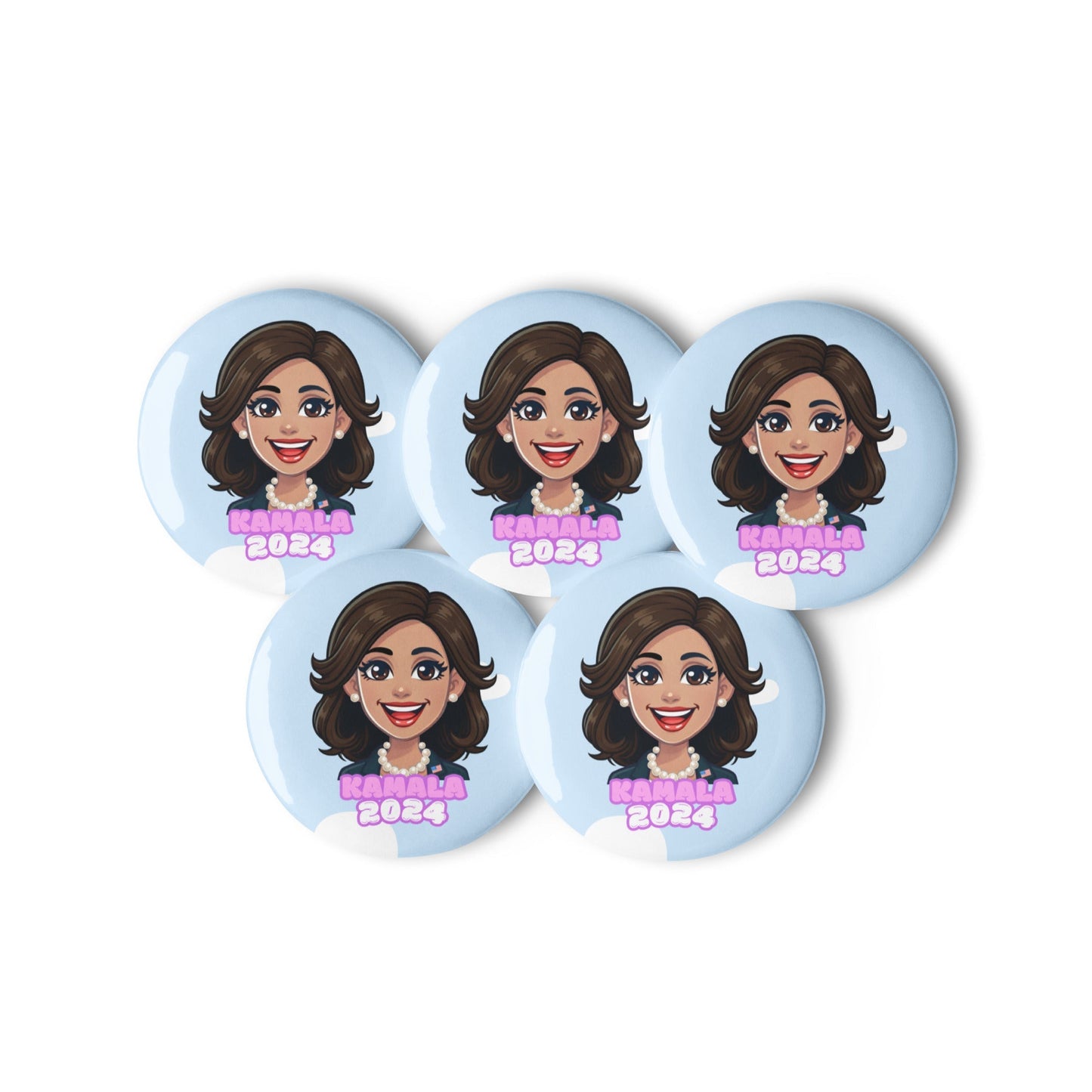 Kawaii Kamala - Set of 5 Pin Buttons | THE VOTING BLOCK