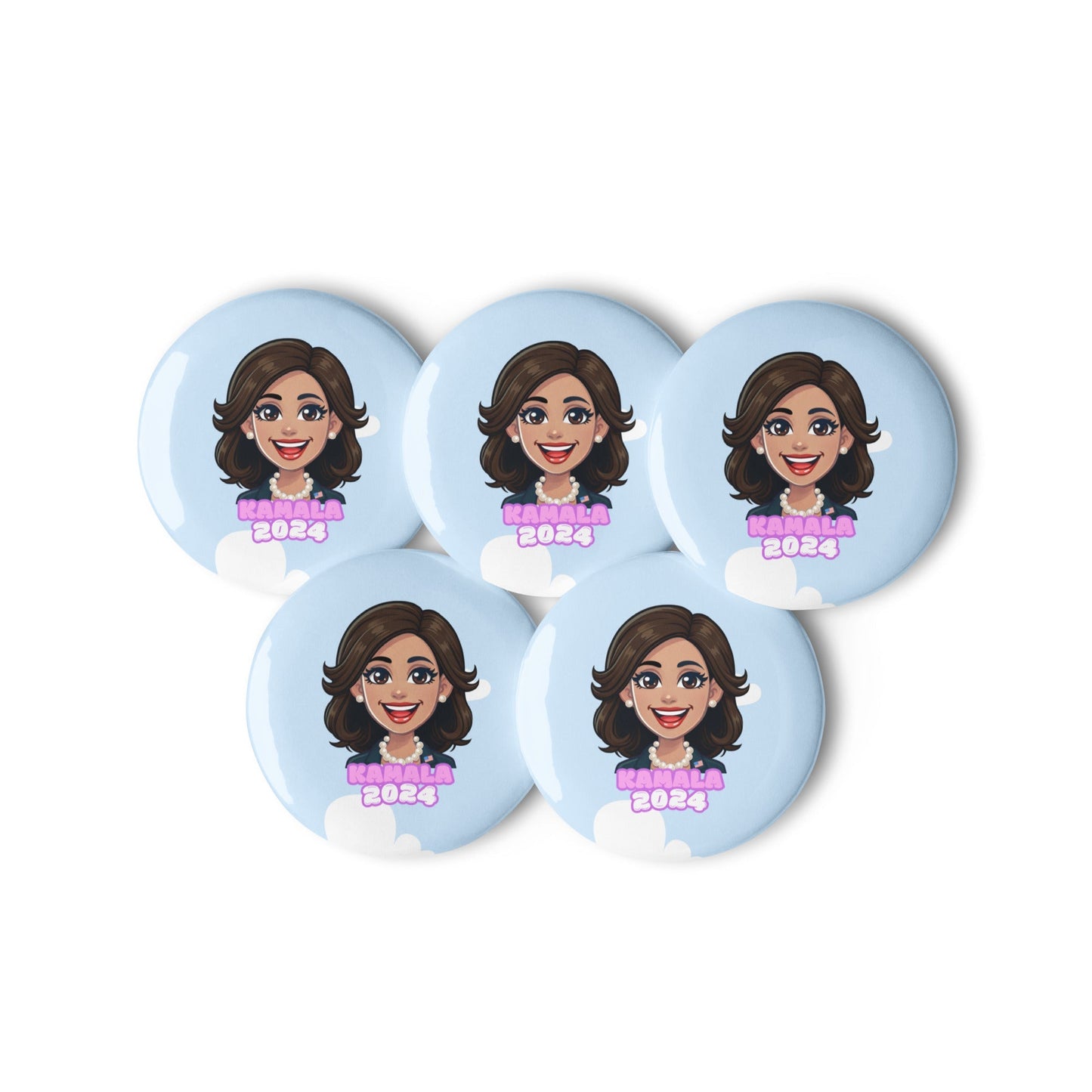 Kawaii Kamala - Set of 5 Pin Buttons | THE VOTING BLOCK