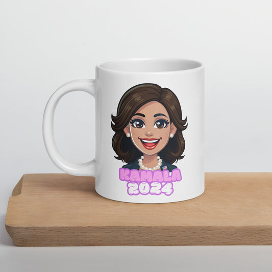 Kawaii Kamala - White Glossy Mug | THE VOTING BLOCK